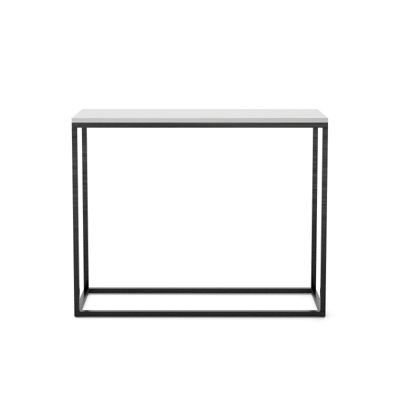Czarna Konsola Loftowa z Białym blatem do przedpokoju