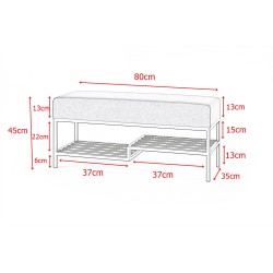 Polstersitzbank Esche Cord, Gold 80
