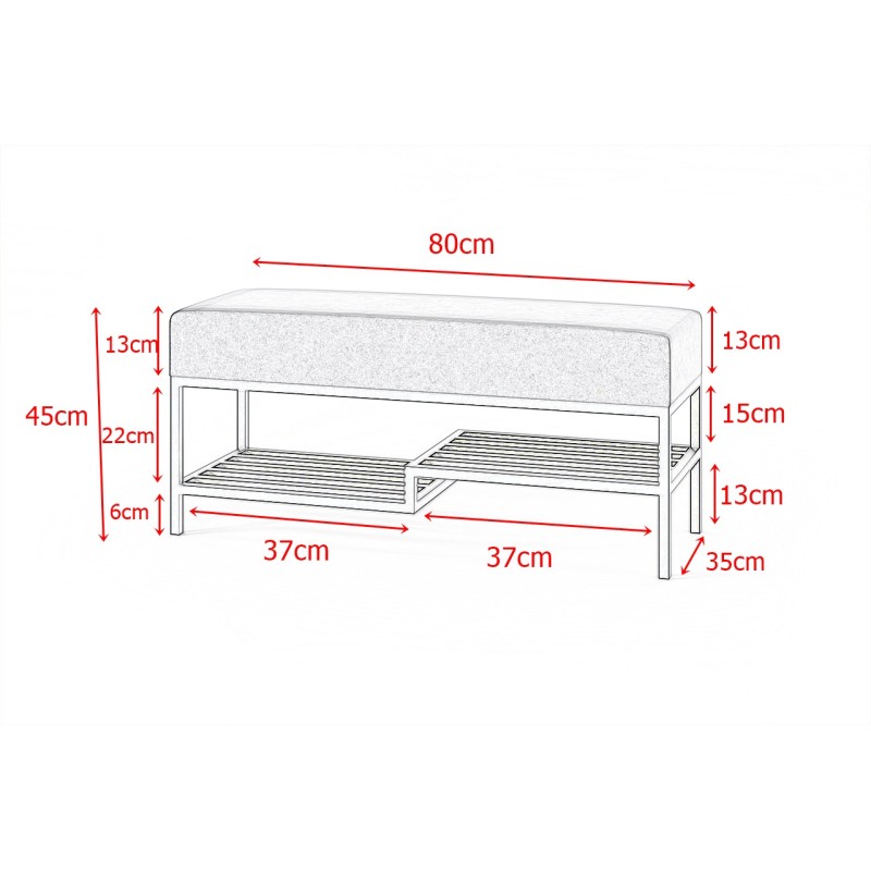 Polstersitzbank Esche Cord, Gold 80