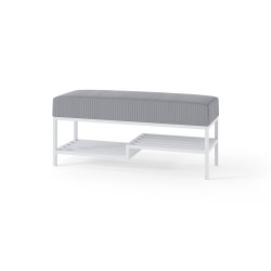 Polstersitzbank Esche Cord, für Flur Weiß