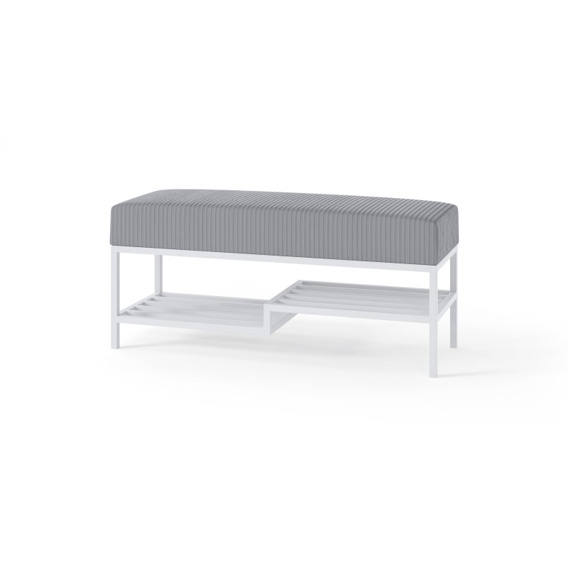 Polstersitzbank Esche Cord, für Flur Weiß