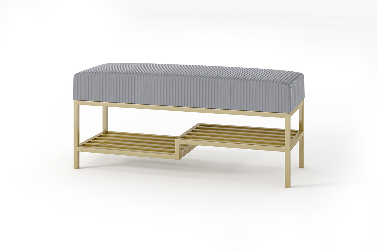 Polstersitzbank Esche Cord, Gold 100 für Flur